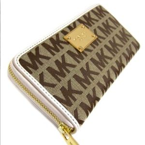 Michael Kors MK Logo Zip Continental Wallet